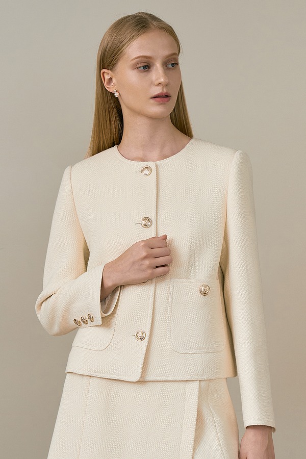 BETTY Wool tweed jacket_ivory